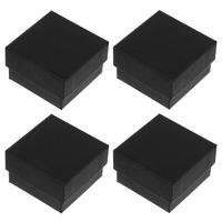 24pcs Cardboard Paper Jewelry Case Black Kraft Paper Ring Box Wedding Ring Box Jewelry Gift Boxes Jewelry Packaging Box 5x5x3cm
