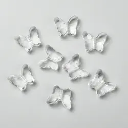 20pcs Transparent Acrylic Beads Butterfly Clear about 22mm long 18mm wide 9mm thick hole: 1.6~1.8mm