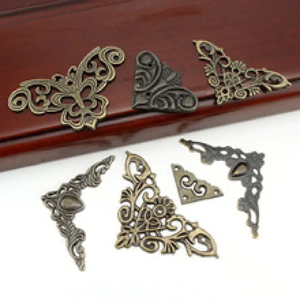 Antique Style Box Latch Hasp Small Decorative Folder Lock For Wooden Case Cabinet Trunk Jewelry Box Metal Hardware Buckle