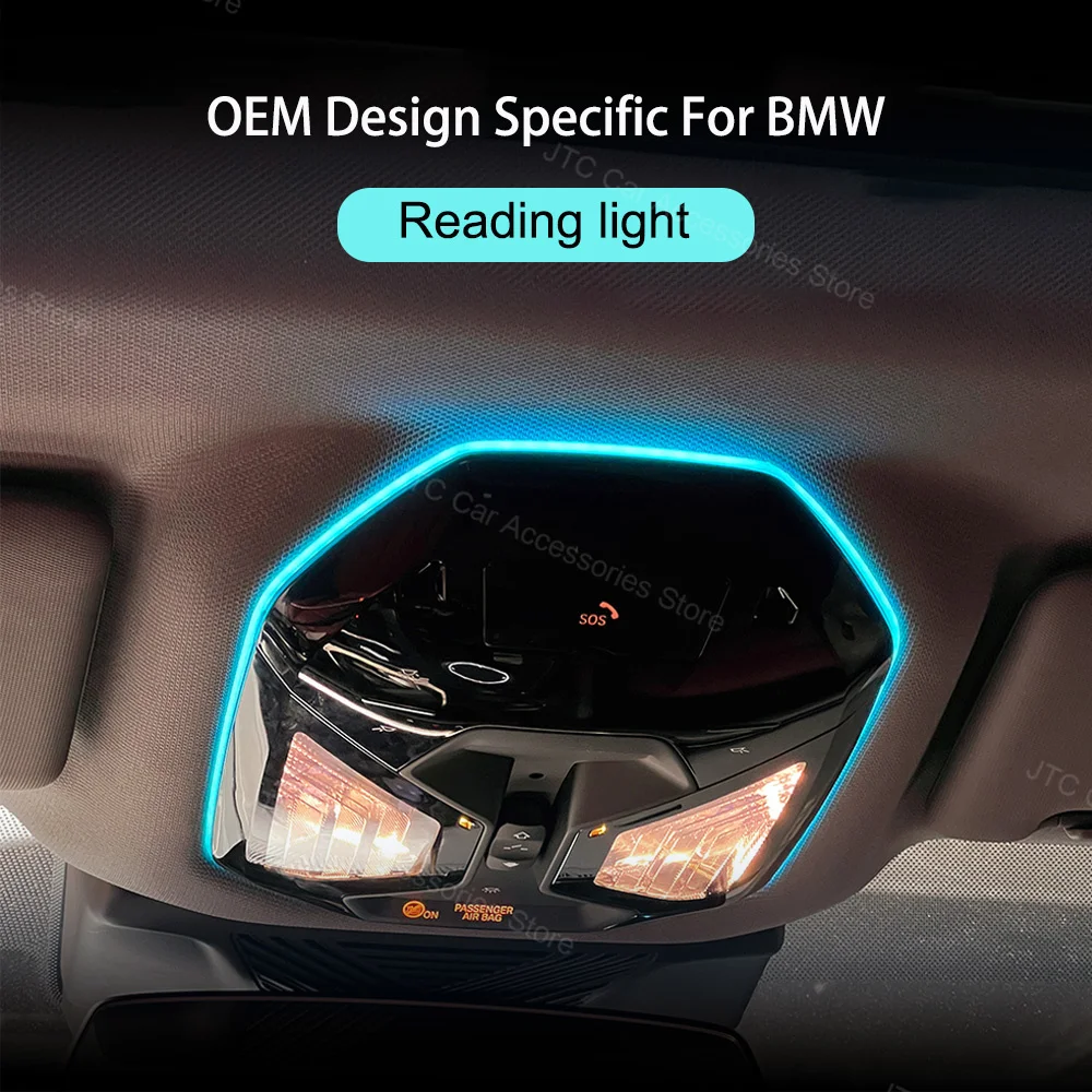 11 Colors Reading Light Ambient Light for BMW 3 4 5 6 7 Series X3 X4 X5 X6 X7, For BMW5 Series G60 Interior Lighting Upgrade