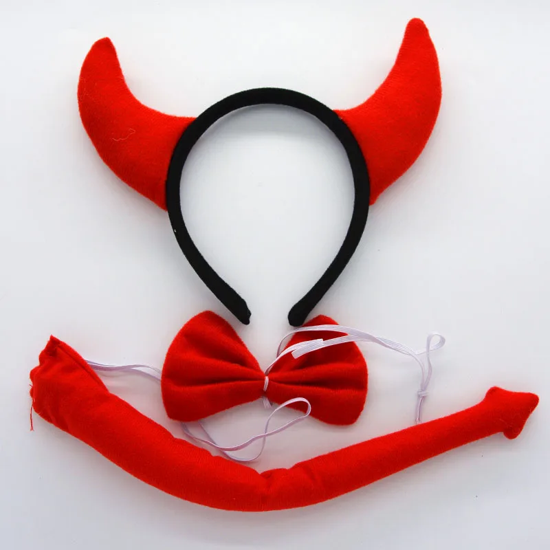 

Adults Kids Animal Red Devil Bull Horn Headband Demon Hairband Gift Birthday Party Cosplay Costume Halloween