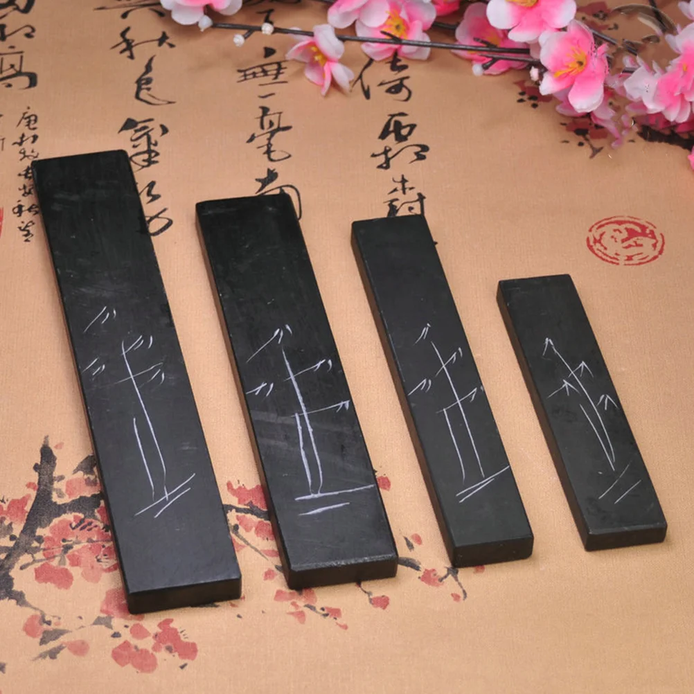 4 Pcs Ink Stone Chinese Calligraphy Tool Stationery Painting Delicate Paperweight