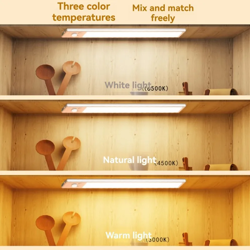 

ABKP-Smart Светодиодный датчик движения - 24 см 1500 мА 3-цветный ночник с обнаружением человеческого тела для спальни, шкафа, улицы