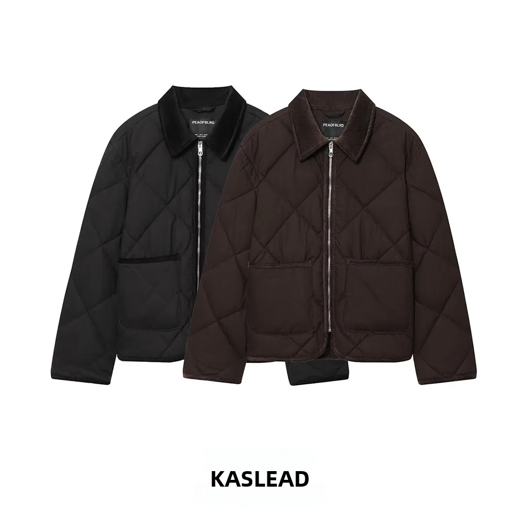 

KASLEAD New Faion Mat Street Sle Женская стеганая верхняя одежда Jaet Long Sve на молнии из полиэфирного волокна