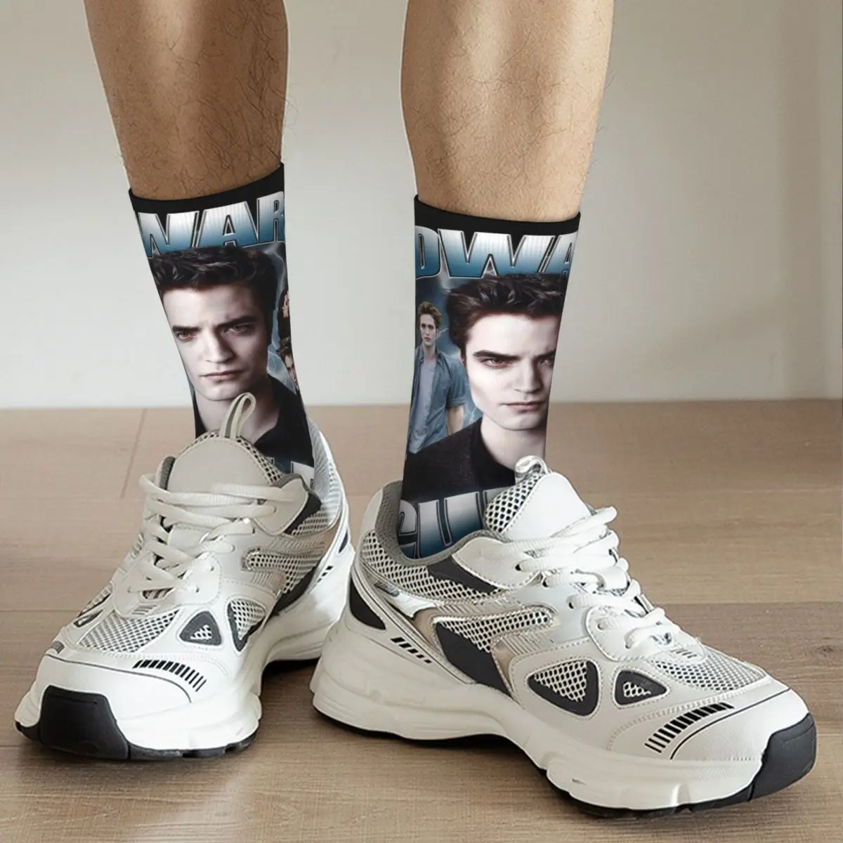 ฤดูใบไม้ร่วงฤดูหนาว Hip-Hop ผู้ชายผู้หญิง Edward Cullen Twilight ถุงเท้าถุงเท้าฟุตบอล