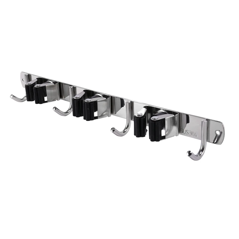 2 Stuks Muurbevestiging Dweilhaak Rvs Wandgemonteerde Opslag Organizer Heavy Duty Tools Hanger Voor Keuken Garage
