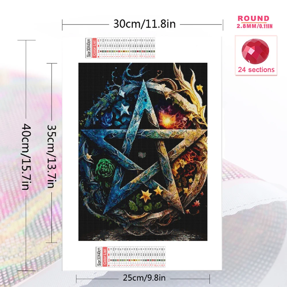 Momoart Diamond Painting Pentagram Landscape Pattern for Adults Beginners Diamond Mosaic Abstract New Arrival Unique Gift
