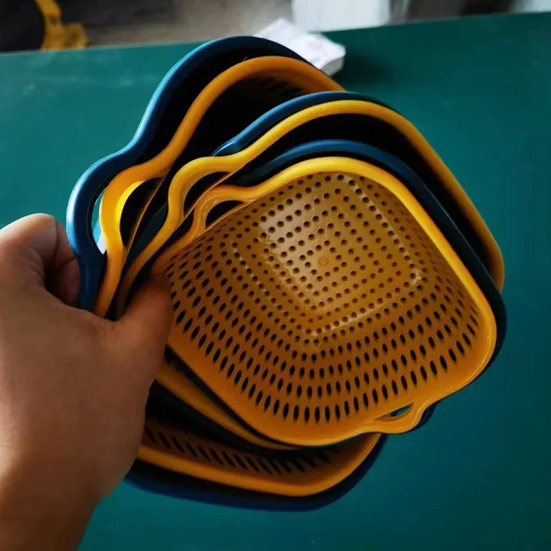 8PCS Kitchen Sink Vegetable Drainer Fruit Basket for Multifunctional Stackable Fruit Washing Basin Vegetable Drain Basket Basin