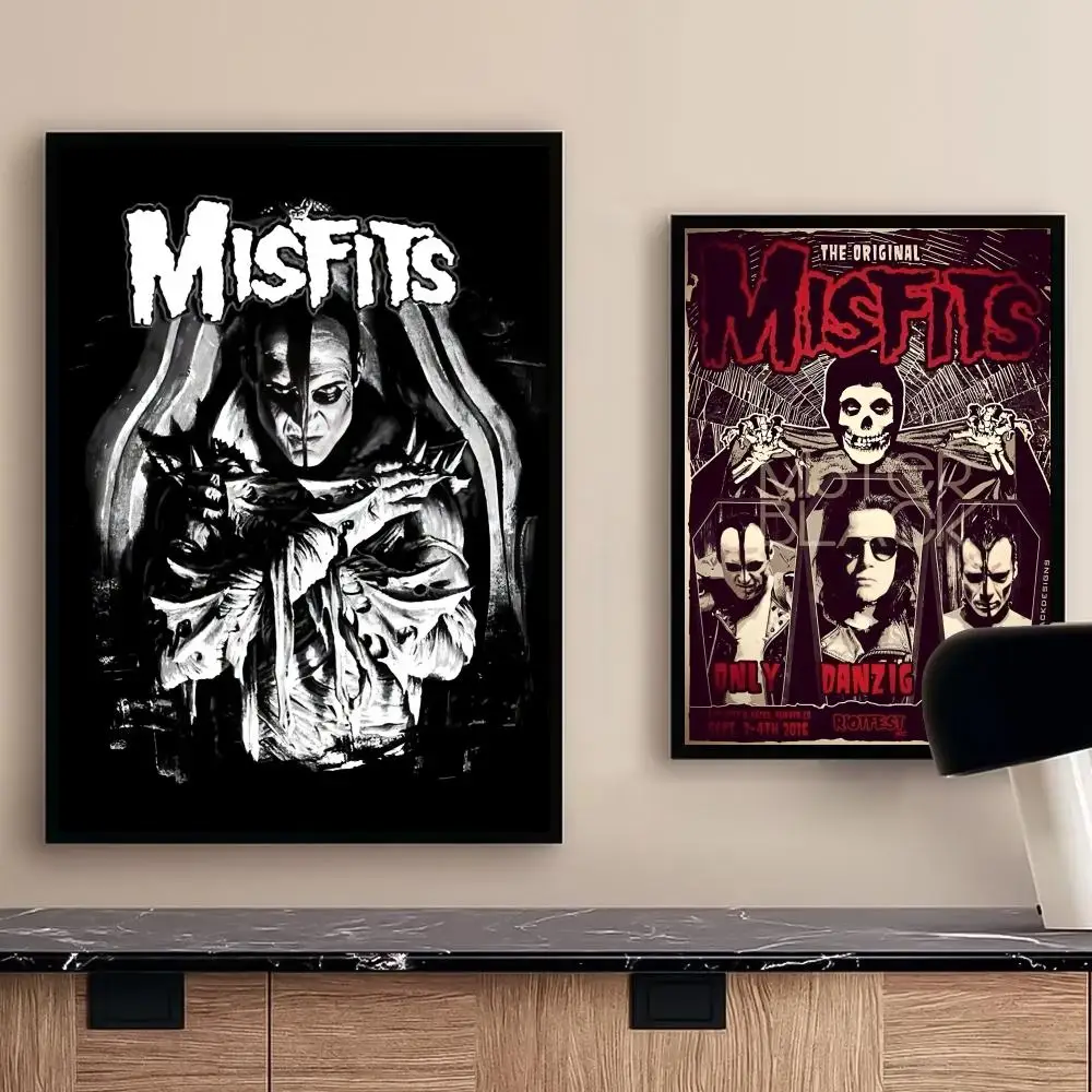 M-Misfits Hot Horror Punk Rock Poster For Office Bedroom Coffee Home Decor Durable Waterproof Aesthetic Stickers Wall Art HD