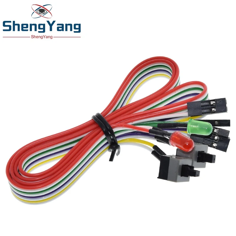 65CM Slim PC Compute Motherboard Power Cable Original On Off Reset with LED Light PC Power Reset Switch Push Button Switch image 3