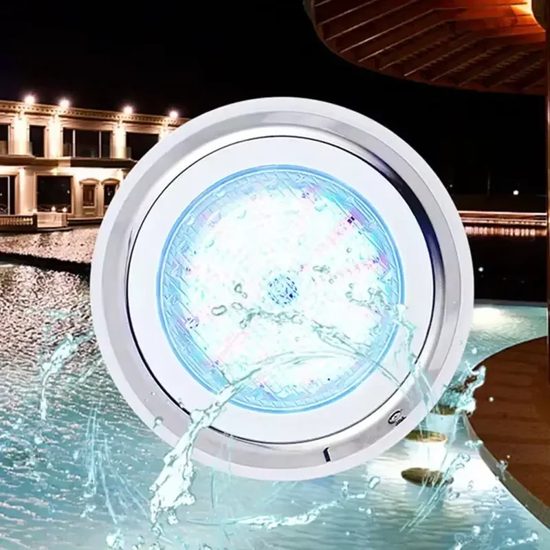 IP68 Waterproof Stainless Steel RGB LED Pool Light Submersible Wall Mount Dimmable High Power Underwater Lamp for Swimming