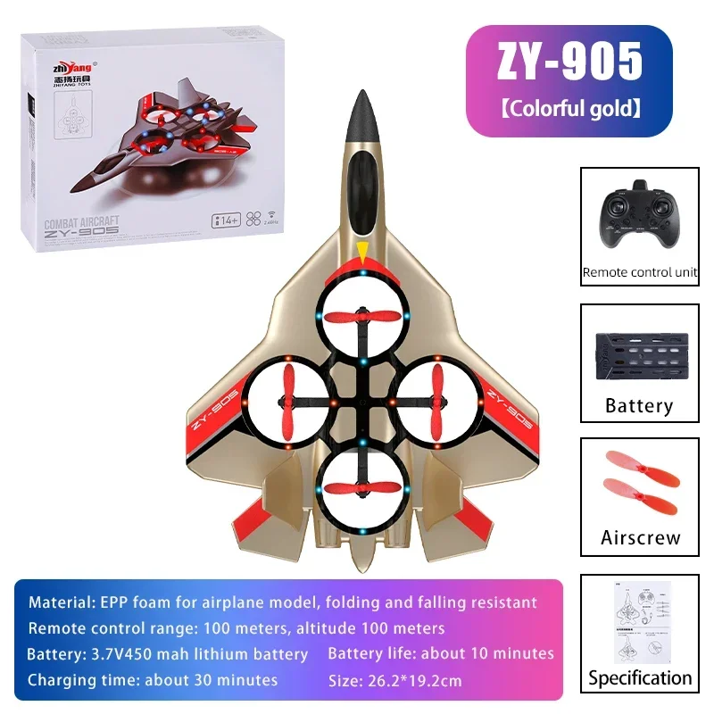 Zy905 360 graus dublê rotativo pairar controle remoto espuma aeronaves brinquedo das crianças adulto planador quatro eixos aeronaves uav drone brinquedos