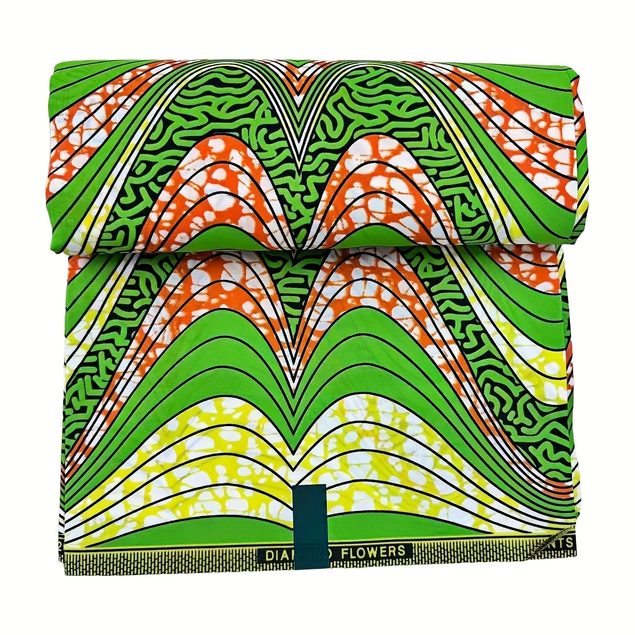 6 ياردة ريترو الأحمر والأخضر نمط هندسي أنقرة الأفريقية المطبوعة النسيج، تستخدم للخياطة والحرف اليدوية ومشاريع DIY #4