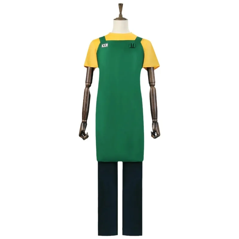 Anime Cosplay Taro Sakamoto Costume Sakamoto Days Yellow T-shirt Green Apron Glasses Halloween Party Women Men Role Play Uniform