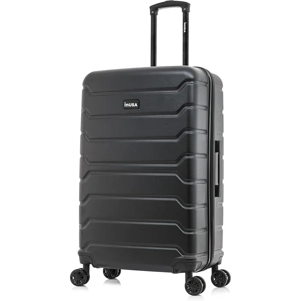 

28-Inch Spinner Luggage with Durable Hard Shell, Lightweight Suitcase for Travel with Trolley and Handle - Black