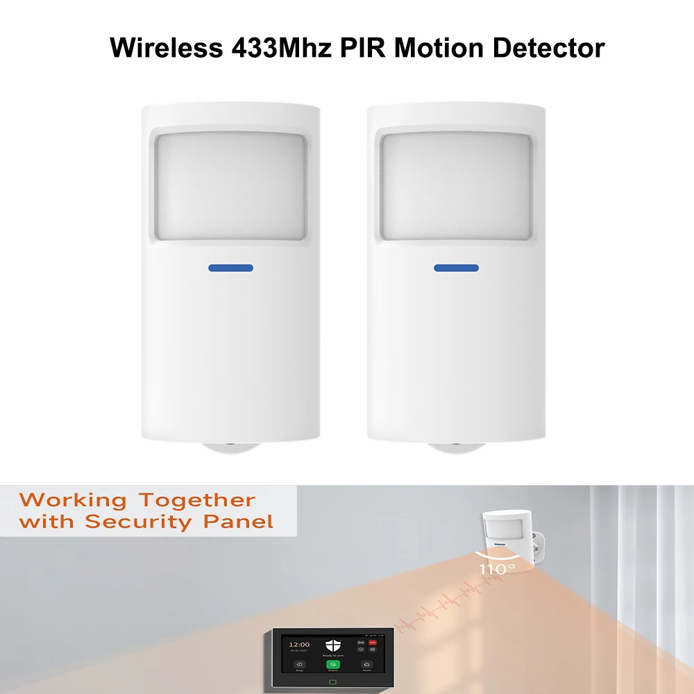 ACJ Wireless 433Mhz PIR Motion Detector Cylindrical Motion Sensor Security Protection Anti-Tamper Alarm for Home Alarm System