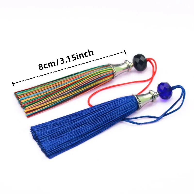 2/4/8Pcs/Pack Bead Polyester Decorative Tassel Pendant DIY Curtain Garment Sewing Accessories Chinese Knot Bookmark Small Fringe