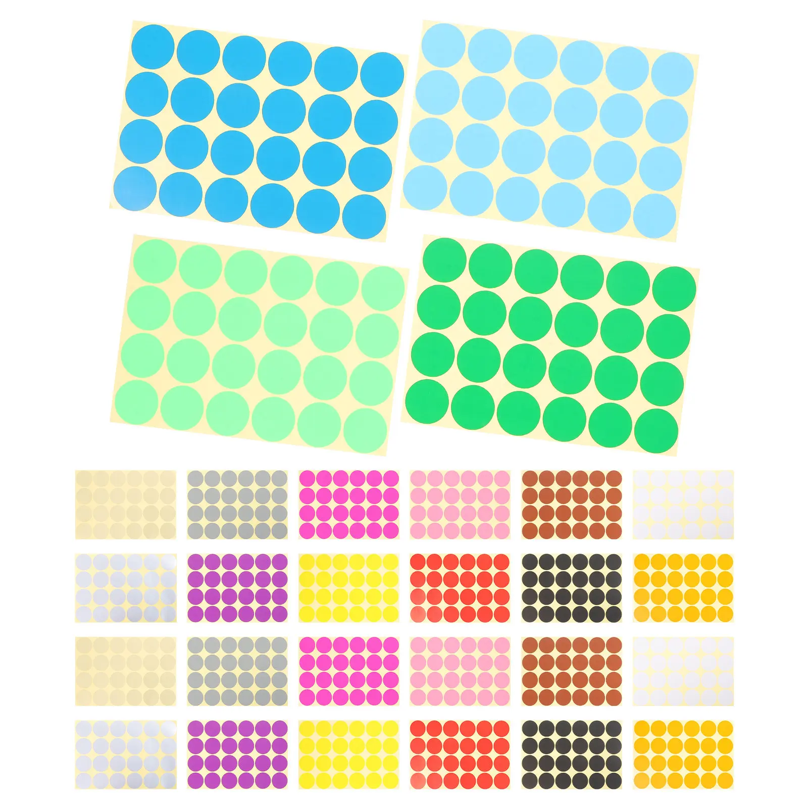32Sheets Colored Circle Stickers 16 Assorted Colors 32Mm Round Dot Labels Color Coded Coding System for Office School Home Use