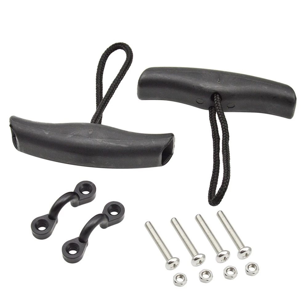 -A14E 2 peças alça de transporte de caiaque alça em T + 2 peças de olhos de almofada de caiaque