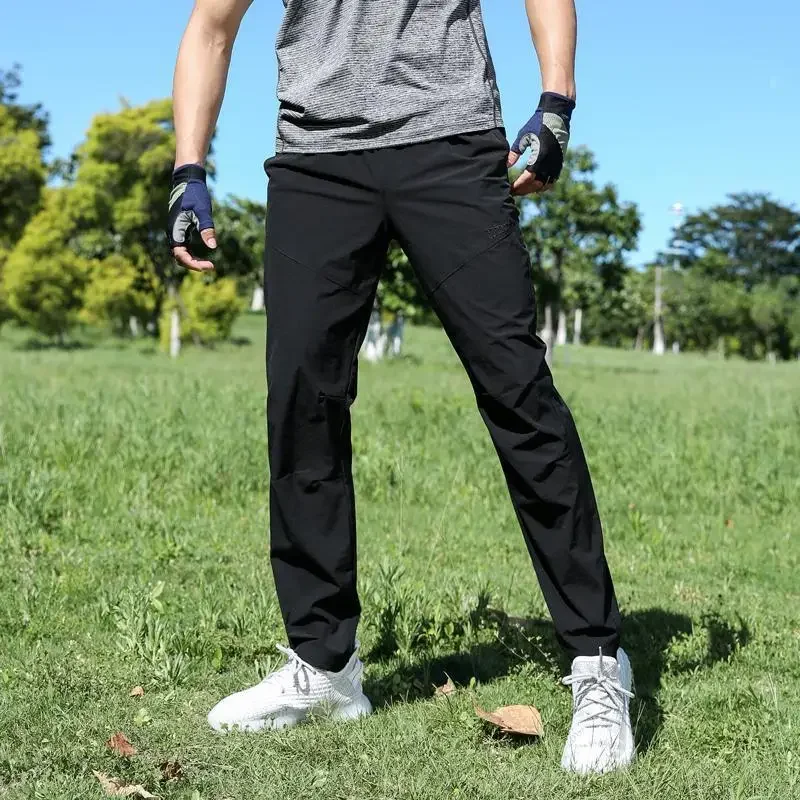 New Summer Light&Thin Sweatpants Men Breathable Quick Dry Outdoor Sport Golf Trousers Male Stretch Nylon Casual Long Track Pants
