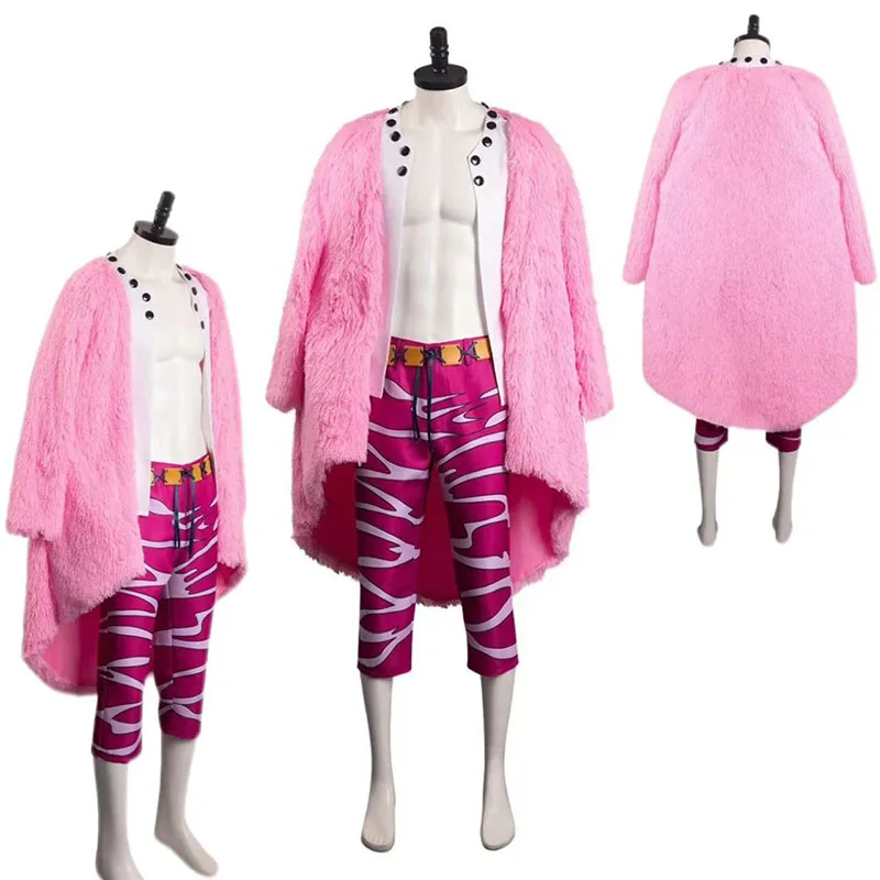 

Anime Disguise Donquixote Doflamingo Cosplay Eyeglass Pirate Costume Halloween Adult Men Role Play Fancy Dress Up Party Clothes