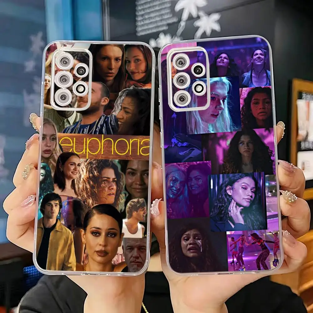 Coque de téléphone en Silicone souple et Transparent, série télévisée E-Euphoria Season, pour Samsung S30 S25 S24 S23 S22 S21 Ultra Plus