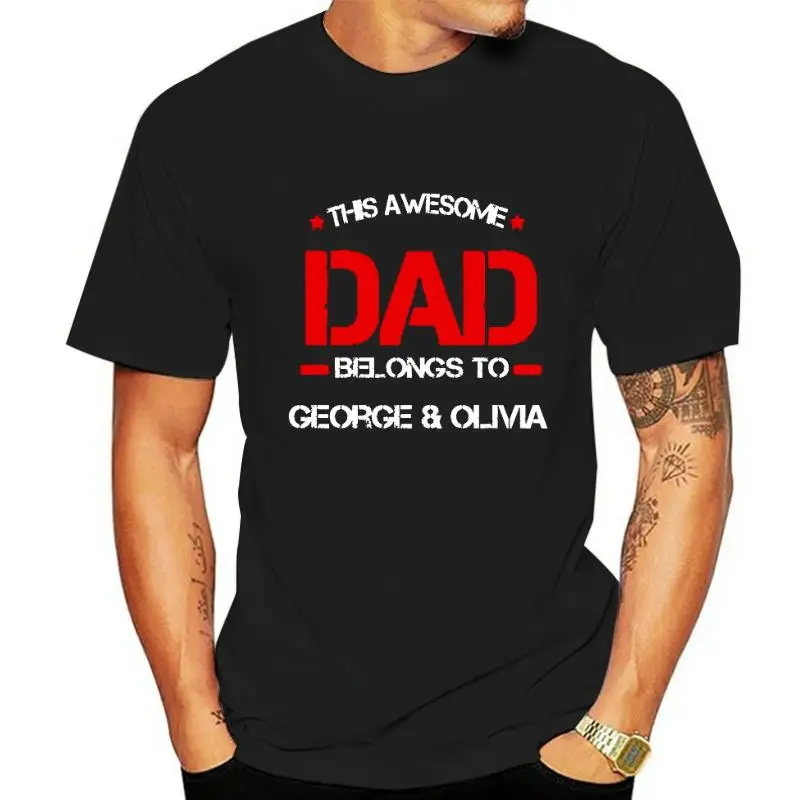 THIS AWESOME DAD BELONGS TO... Personalised Fathers Day T-shirt up to 5XL