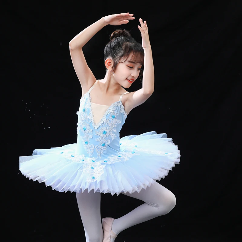 Gonna da danza classica, gonna a sbuffo per bambina, tuta da ballo per bambini, costume da cigno professionale per bambini piccoli, abito tutù