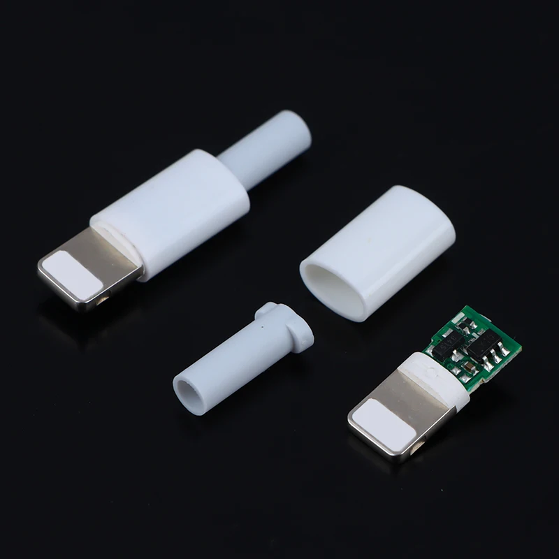 2 buah Lightning Dock USB Plug dengan Chip papan pria konektor las Data OTG antarmuka garis DIY kabel Data untuk ponsel