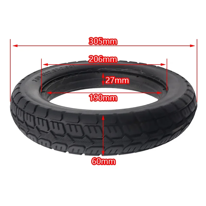 3.00-8 Solid Electric Bicycle Tire12.5X2.50 Non-pneumatic Tyre Explosion-proof Tire