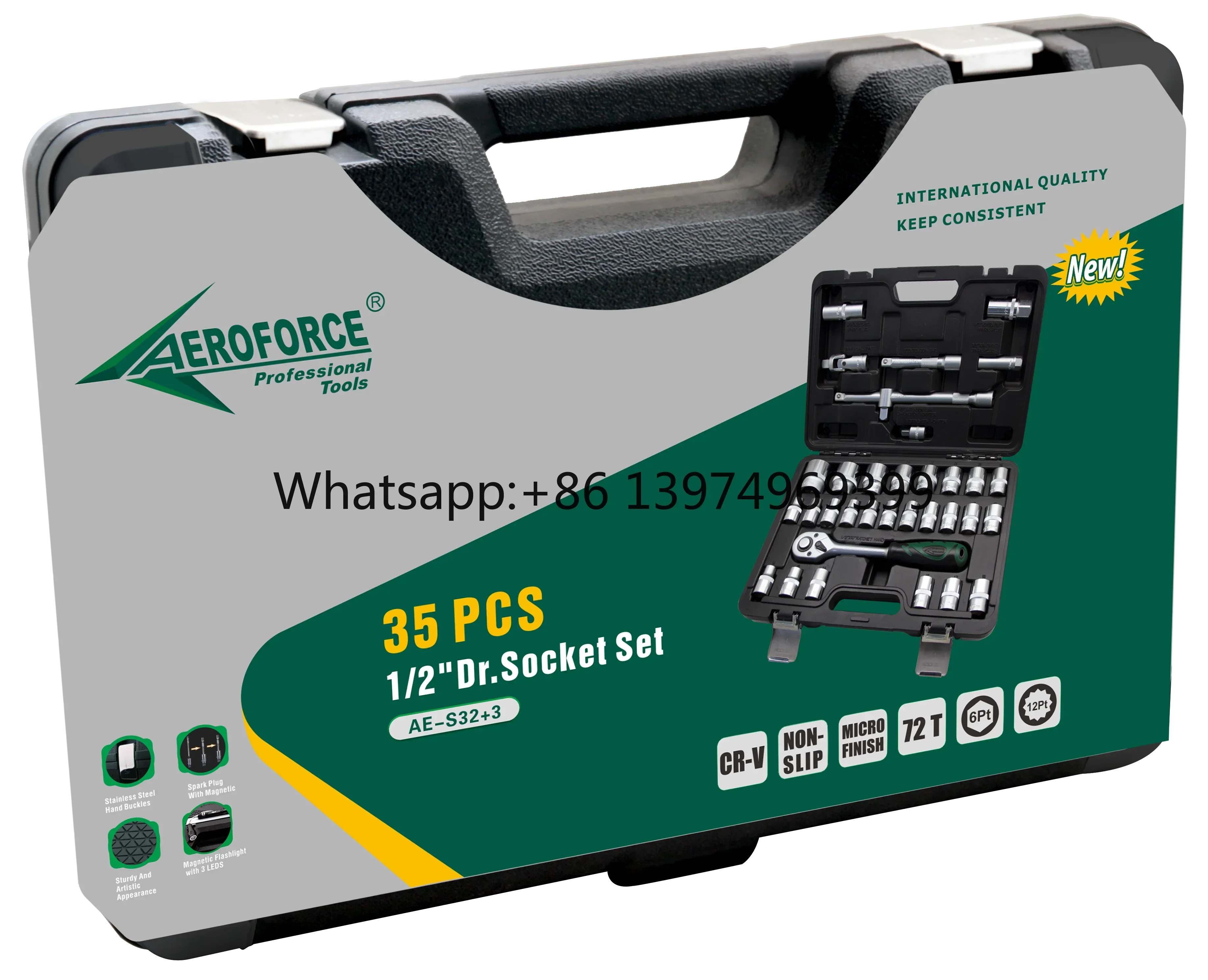 AE-S32+3 Wholesale Mechanic Hand Tool Sets Auto Repair Kit Multifunction Tools Set with Box
