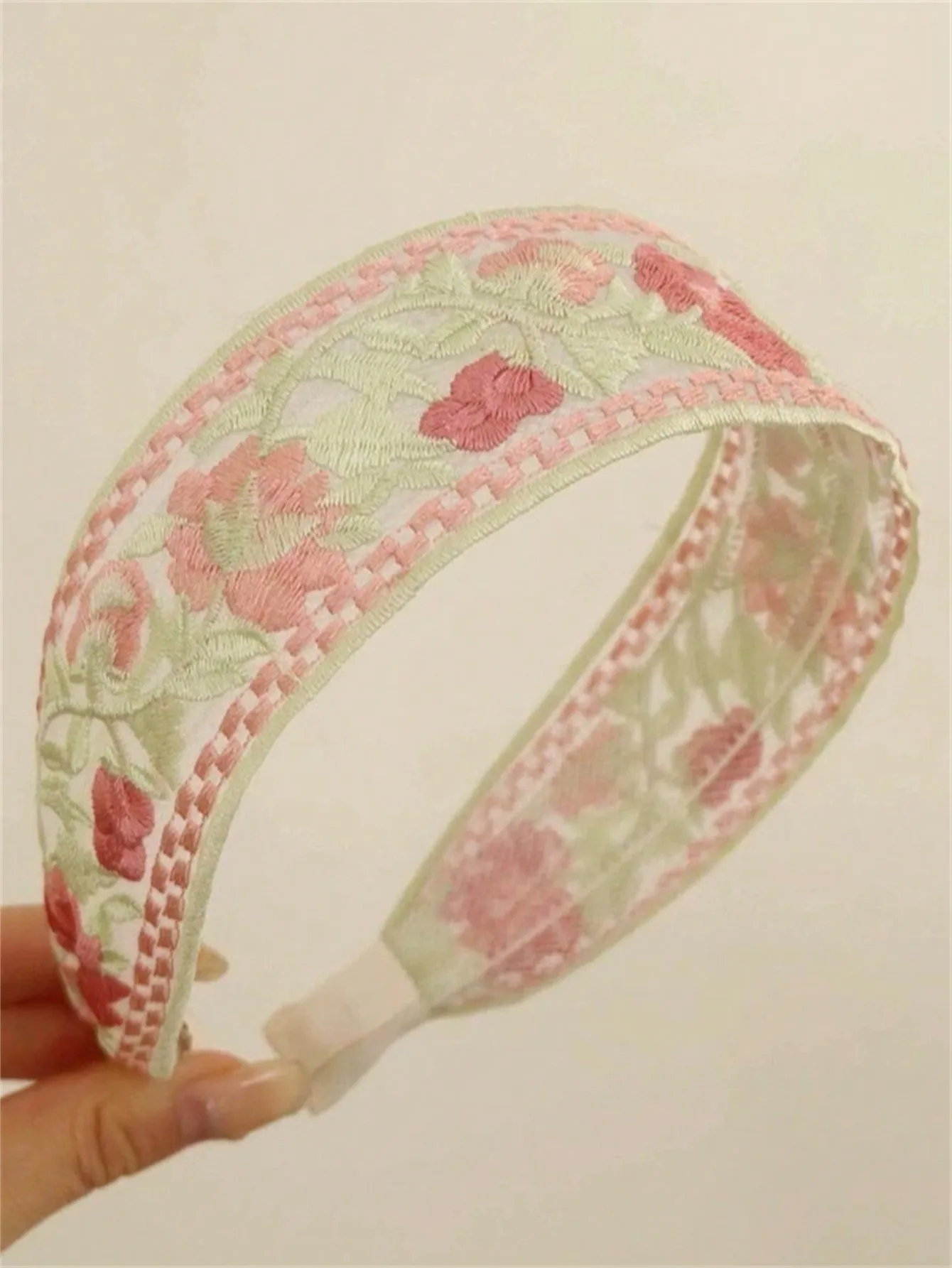 1 ladies summer new new Chinese embroidery flower headband Ethnic style floral wide edge headband