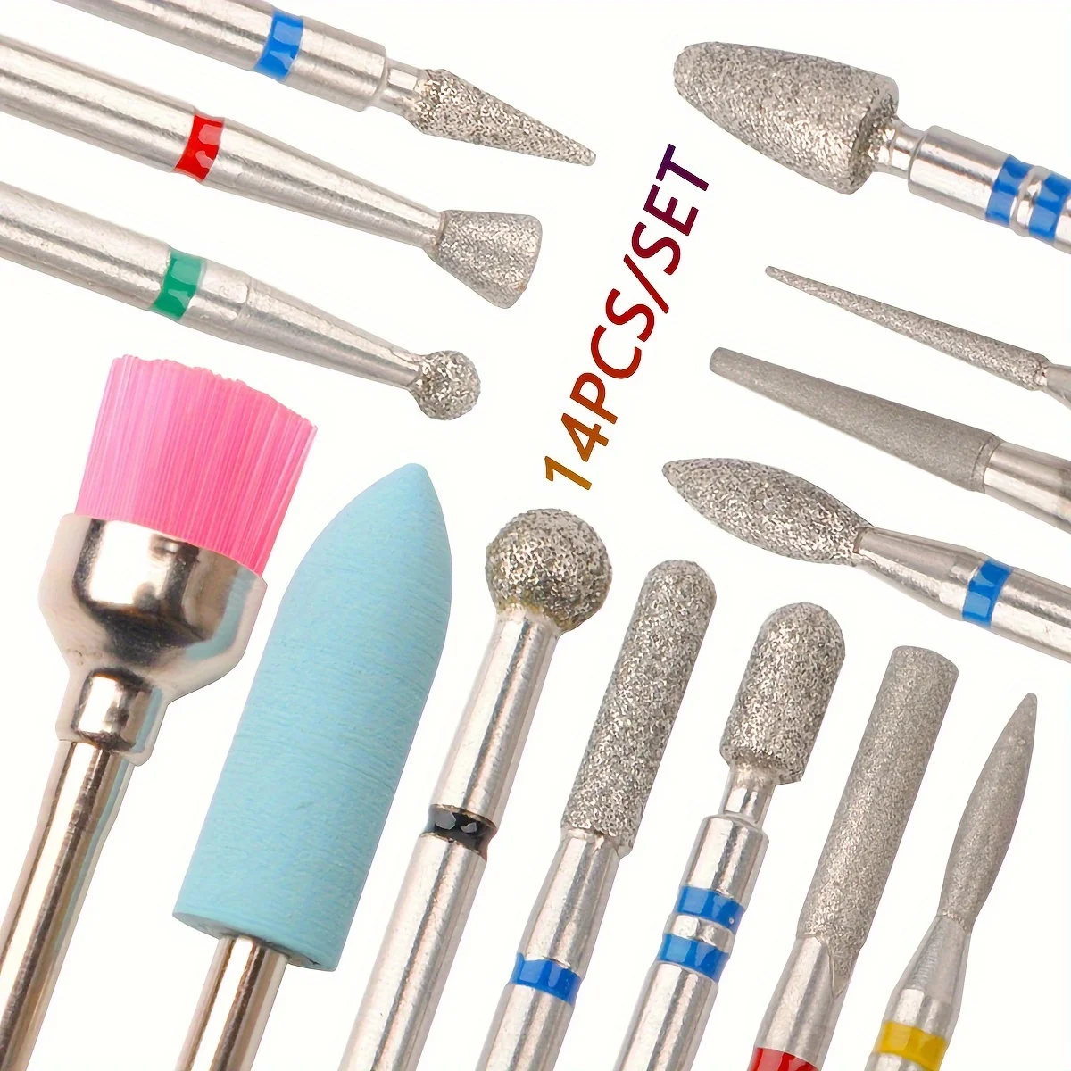 Professional Diamond Nail Drill Bit Set Electric Milling Cutters For Manicure Rotary Burr Cuticle Clean Manicure Drill Tools