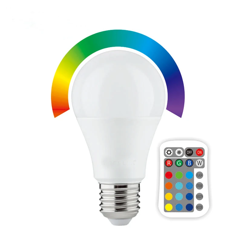 

Hot Sale OEM ODM RGB Light Bulb A60 9W Remote Control Smart LED Bulb
