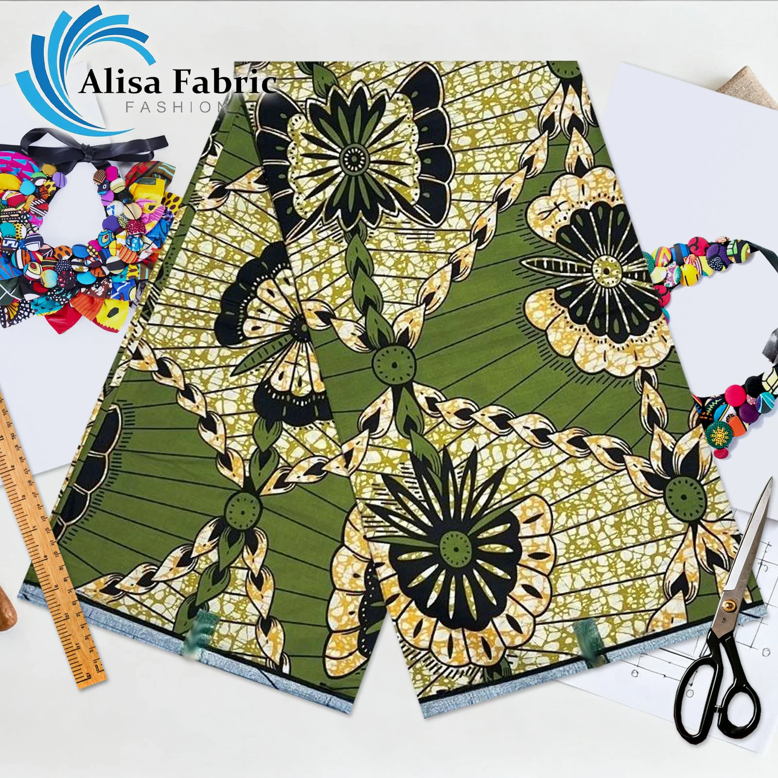 

2025 new arrivals african super wax print fabric 100% cotton 6 yards ankara fabric real wax print for sewing