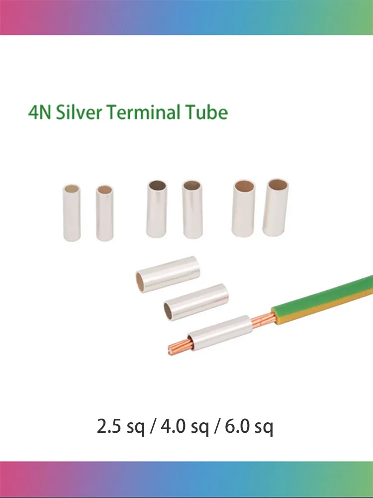 4N Silver Tube Wire Connector Ferrules Electrical Cable Terminal Crimp Terminal  Pipe Docking