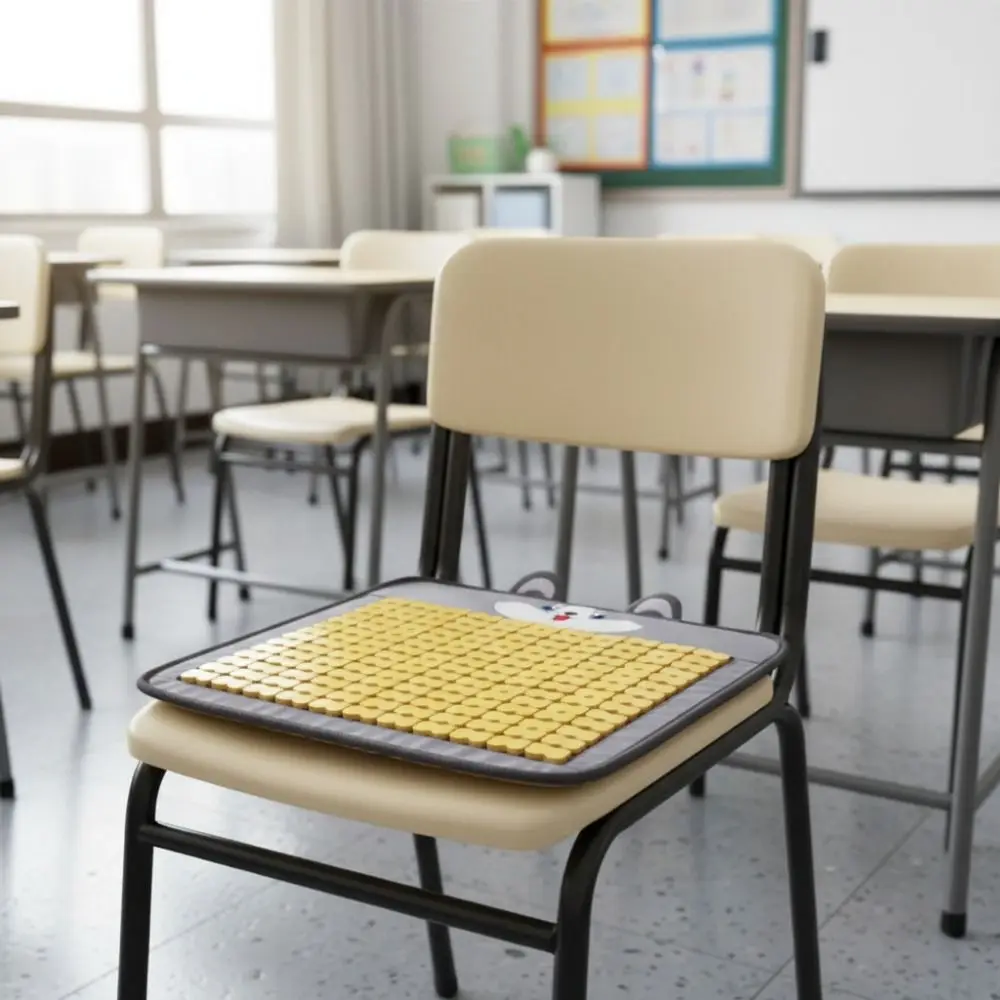 

Adorable Cartoon Animal Pattern Summer Cool Seat Cushion Breathable Anti Slip Student Chair Mat Square Cooling Chair Pad Sofa