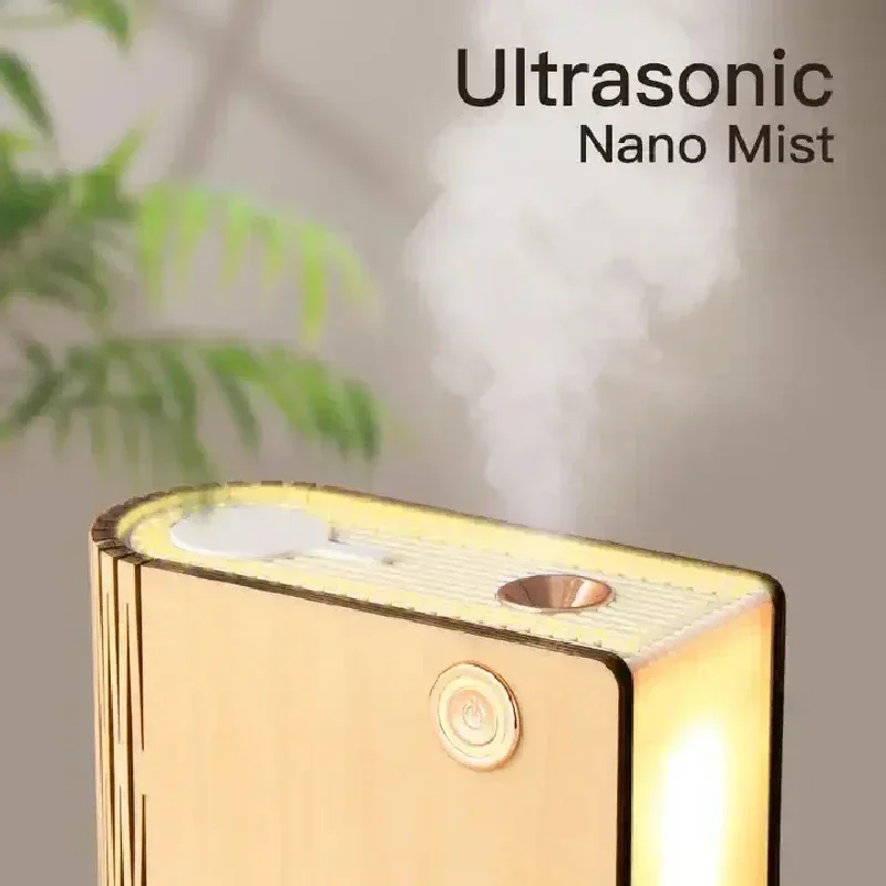 

Rechargeable Book Shape Ultrasonic Humidifier With Light r Nano Spray Mini USB Air Humidifiers