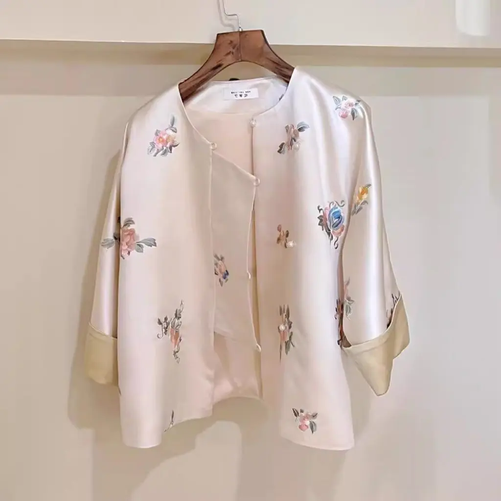 

Женское пальто с национальной вышивкой в китайском стиле, ранняя весна, роскошное платье Тан, модный топ на пуговицах, сладкий