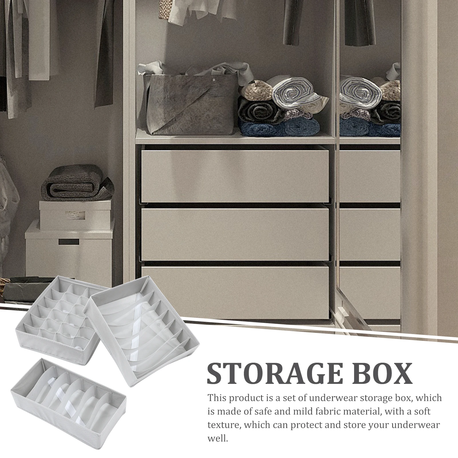 

1 Set Underwear Storage Box Socks Organizer Drawer Divider Houseware Container For Briefs Ties Sturdy Closet Rack Travel