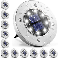 8 LED Solar Power Disk Light Outdoor Garden Solar Underground Light Deck Light Spotlight Buried Solar Led Lamp Garden Decor