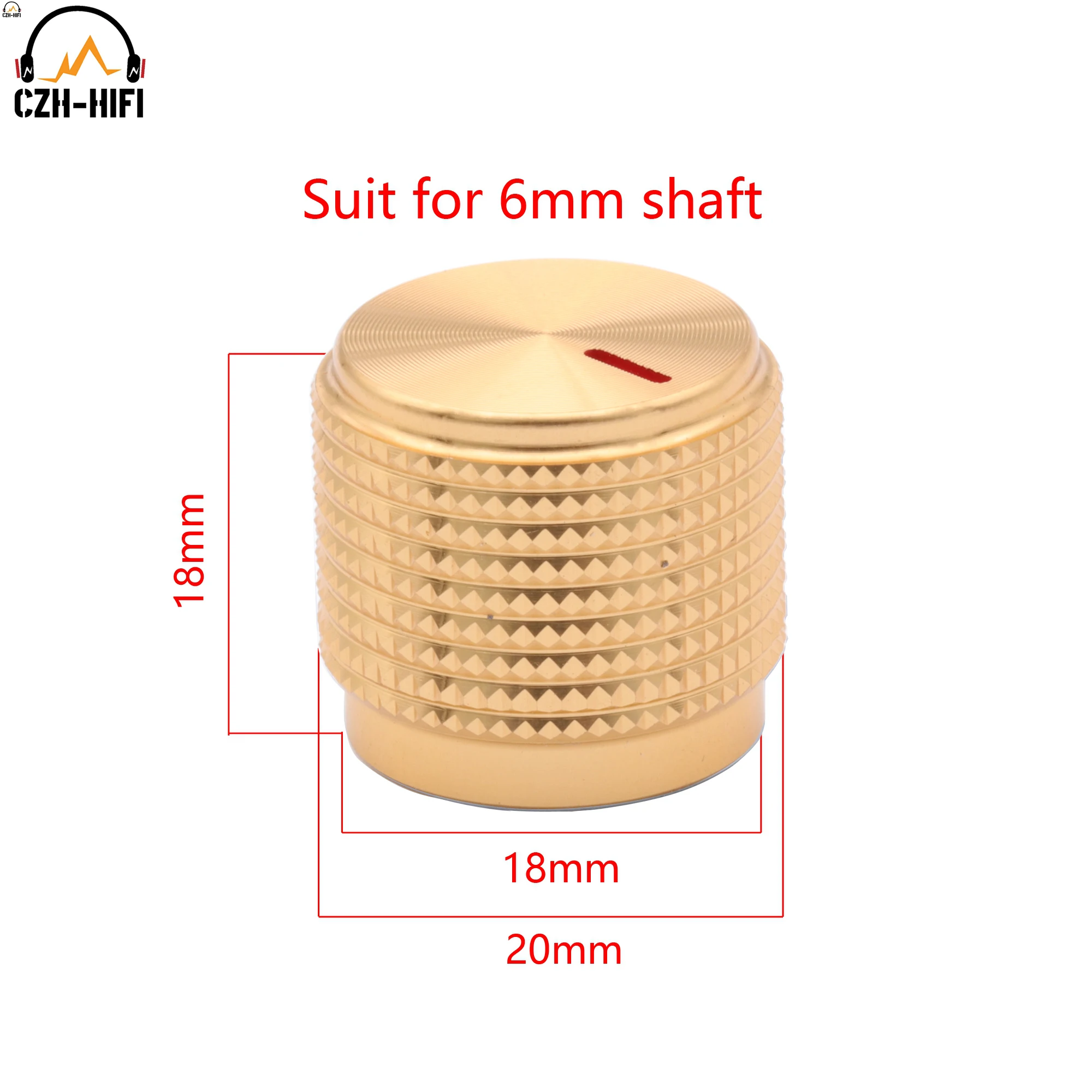1pc 20mm 30mm CNC Gefräste Solide Aluminium Pointer Knopf Taste für Verstärker DAC Plattenspieler Radio CD-Player potentiometer Lautstärke – Detail 1