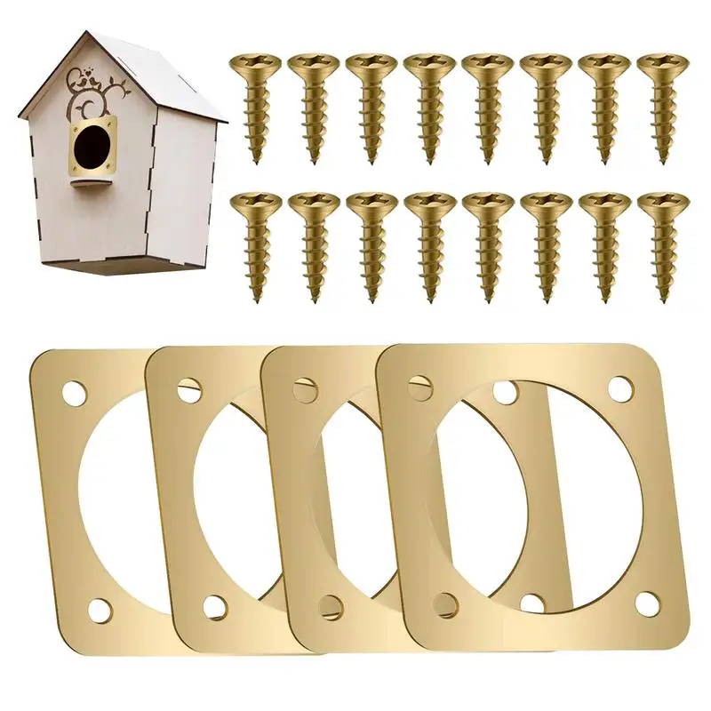 Metal Bird House Guard Waterproof Hanging Bird Cage 4Pcs Bird House Hole Protector Guard For Eastern Bluebird Houses Guard