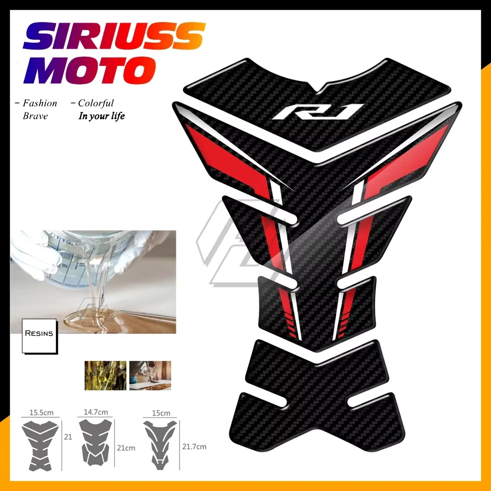 

3D Carbon-look Motorcycle Tank Pad Protector Case for Yamaha YZF-R1 R1 R1M Street Bike