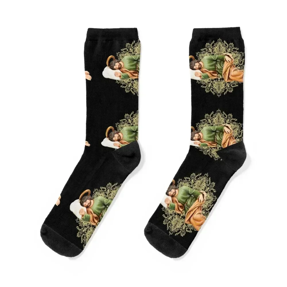 

Saint Joseph sleeping Socks luxury with print designer brand Lots Socks For Men Women's