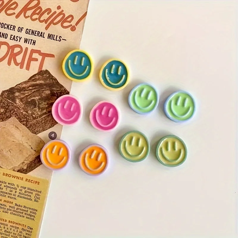 10 Pcs Cartoon Smile Face Refrigerator Magnets, Cute Decorative Fridge Magnets for Kitchen, Office, Whiteboard, Locker, Cabinet