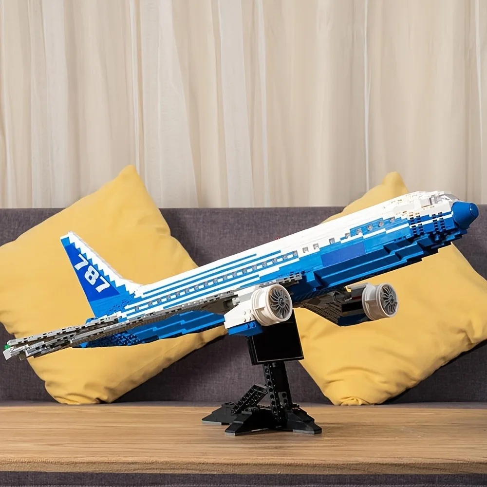 Boeing787飛行機ビルディングブロックセット、モデルレンガ、66cm大規模、都市飛行デスクトップアセンブリ、子供のおもちゃギフト、1353個