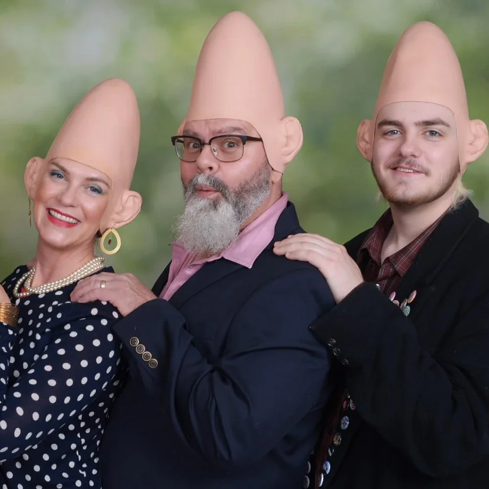 

Tête d'oeuf en forme de peau conique Alien Masque Cap Cosplay Faux Coneheads Latex Casque Halloween Carnaval Party Costume Props