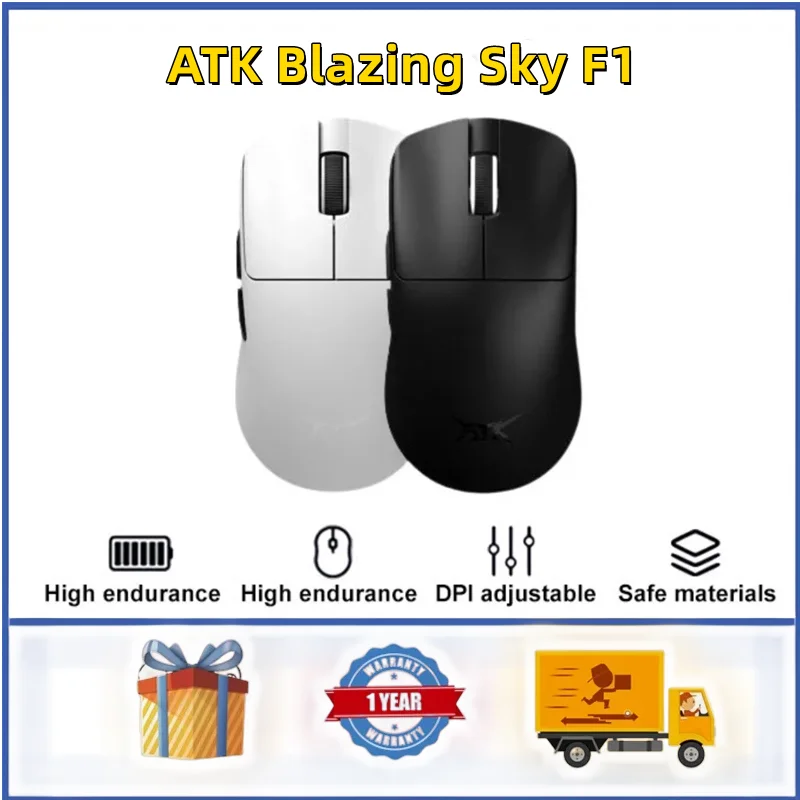 

ATK Blazing Sky F1 Series Wireless Mouse Paw3950 Wired/Wireless Dual-Mode Lightweight Gaming Mouse Free 8K Dongle