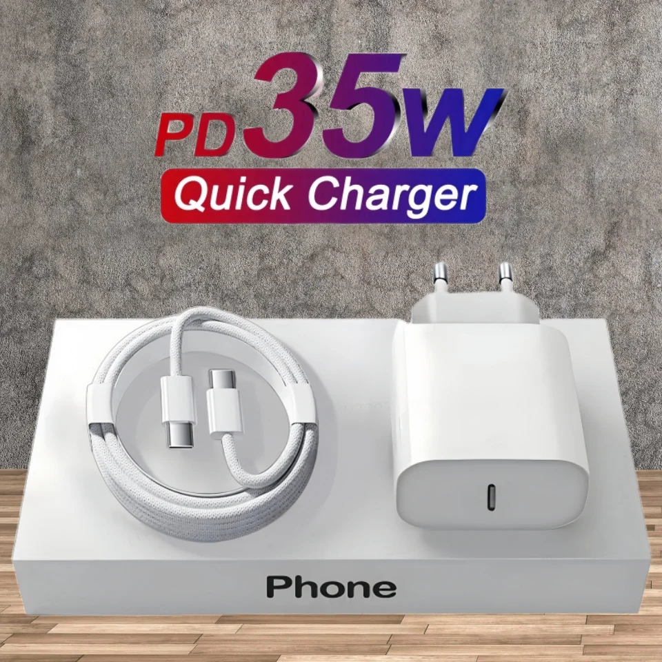 PD 35W Fast Charger For iPhone 11 12 13 14 15 Pro Max Fast Charging Cable For iPhone 15 Plus USB Typ